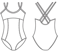 BLOCH Trikot Spaghettiträger, gekreuzte Rückenträger L1567