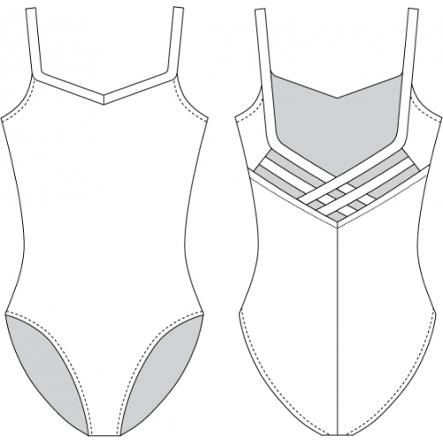 CAPEZIO Trikot Spaghettiträger, V-Ausschnitt, Rückenkreuzdesign CC102