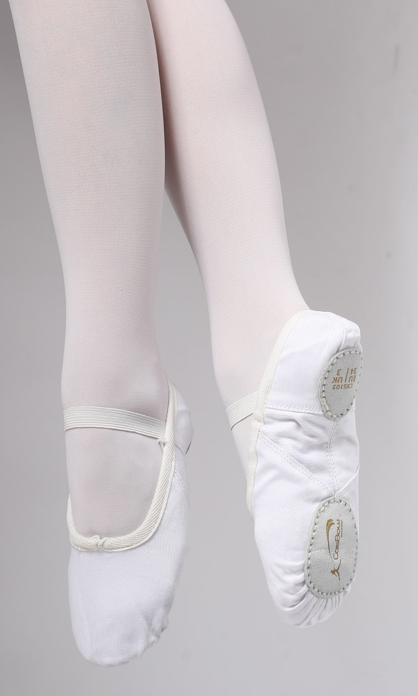 COSBOW Ballettschuhe Leinen CBS103 nur 11.90 € geteilte Sohle, weiß-- Ballettschläppchen -