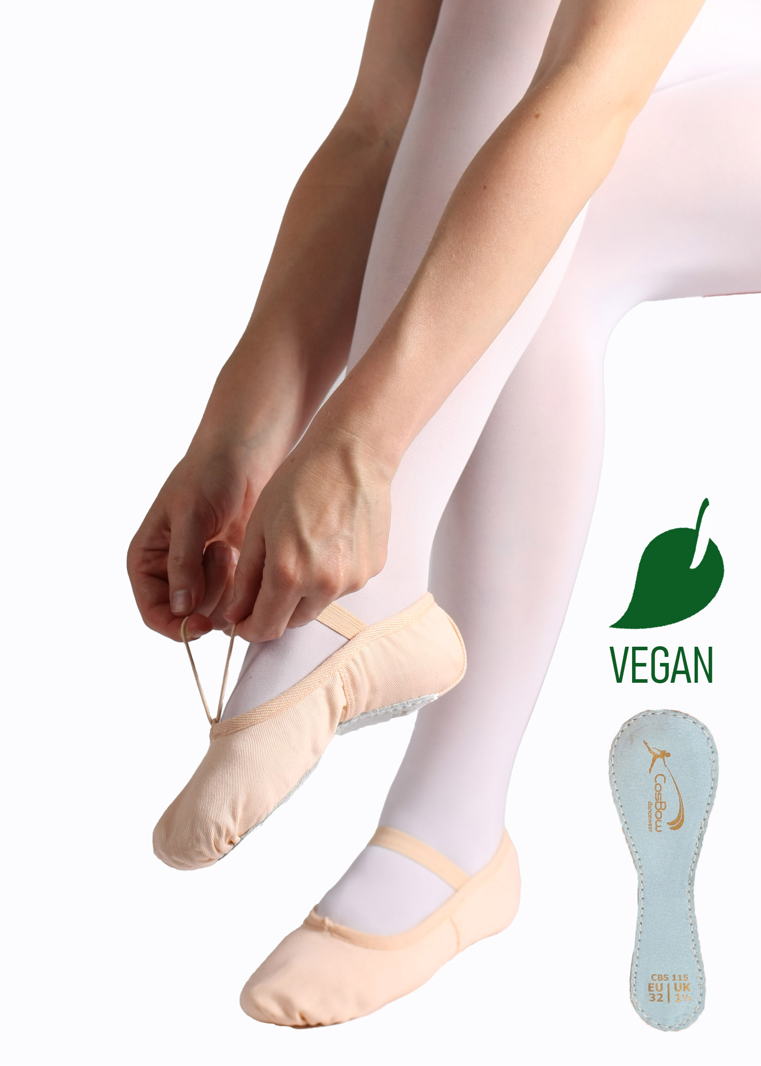 COSBOW Ballettschuhe Vegan ganze Sohle, rosa CBS115 13.90