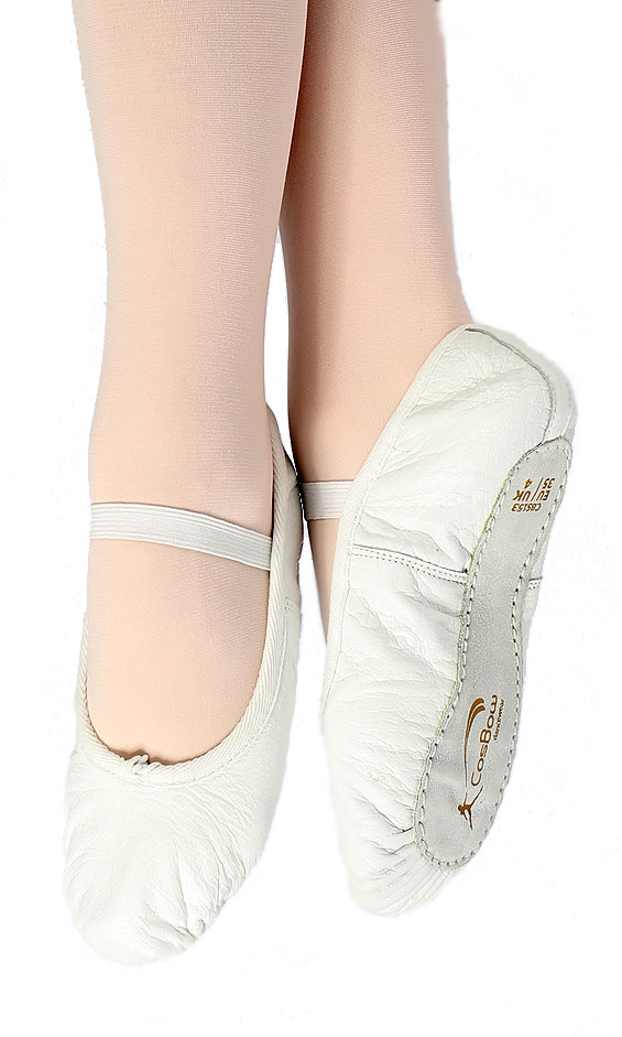 COSBOW Ballettschuhe Leder CBS163 nur 10.90 € ganze Sohle, weiß-- Ballettschläppchen -