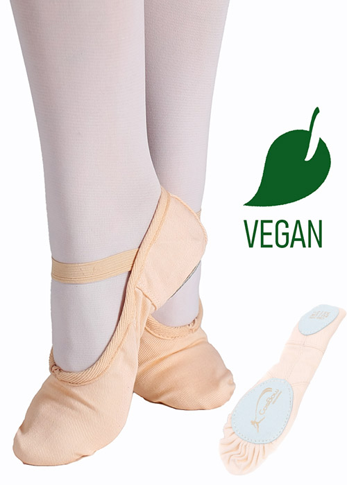 COSBOW Ballettschuhe Vegan CBS105 nur 13.90 € geteilte Sohle, rosa-- Ballettschläppchen -