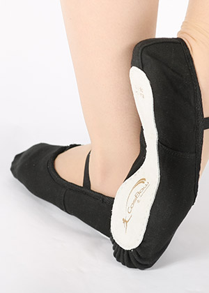 COSBOW Ballettschuhe Leinen CBS113 nur 10.90 € ganze Sohle, schwarz-- Ballettschläppchen -