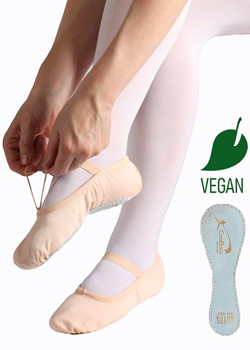 COSBOW Ballettschuhe Vegan CBS115 nur 13.90 € ganze Sohle, rosa-- Ballettschläppchen -