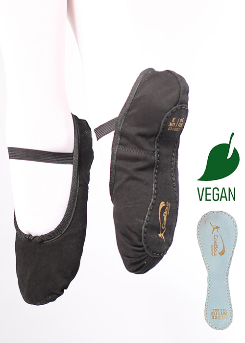 COSBOW Ballettschuhe Vegan CBS115 nur 13.90 € ganze Sohle, schwarz-- Ballettschläppchen -