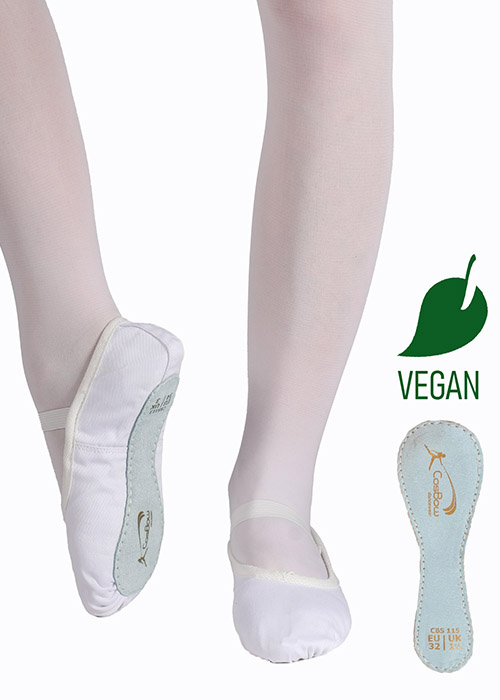 COSBOW Ballettschuhe Vegan CBS115 nur 13.90 € ganze Sohle, weiß-- Ballettschläppchen -