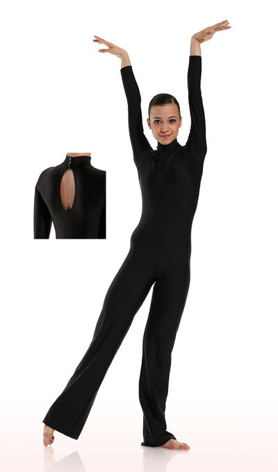 DANCERIES Ganzanzug VICTORIA Jazzbein, Rückenöffnung, Stehkragen G42 53.90