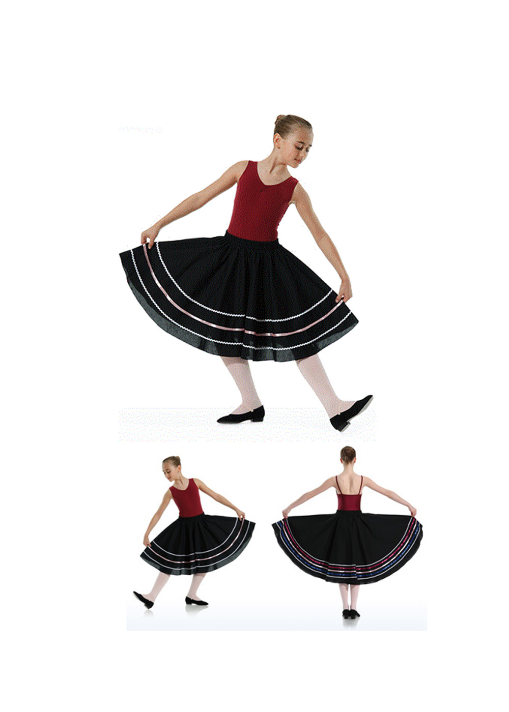 DANCERIES Charakterrock 50cm 3 Borten Z45-3 35.90