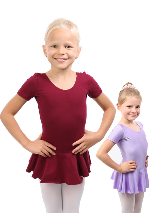 DANCERIES Ballettanzug GRETA F17 nur 36.90 € Kurzarm, mit Rock, glänzend oder Baumwolle-- Ballettanzug -