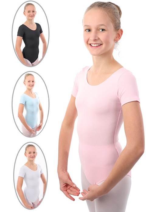 DANCERIES Ballettanzug Geena T02 nur 22.90 € kurzer Arm, Baumwolle-- Trikot-Basic -