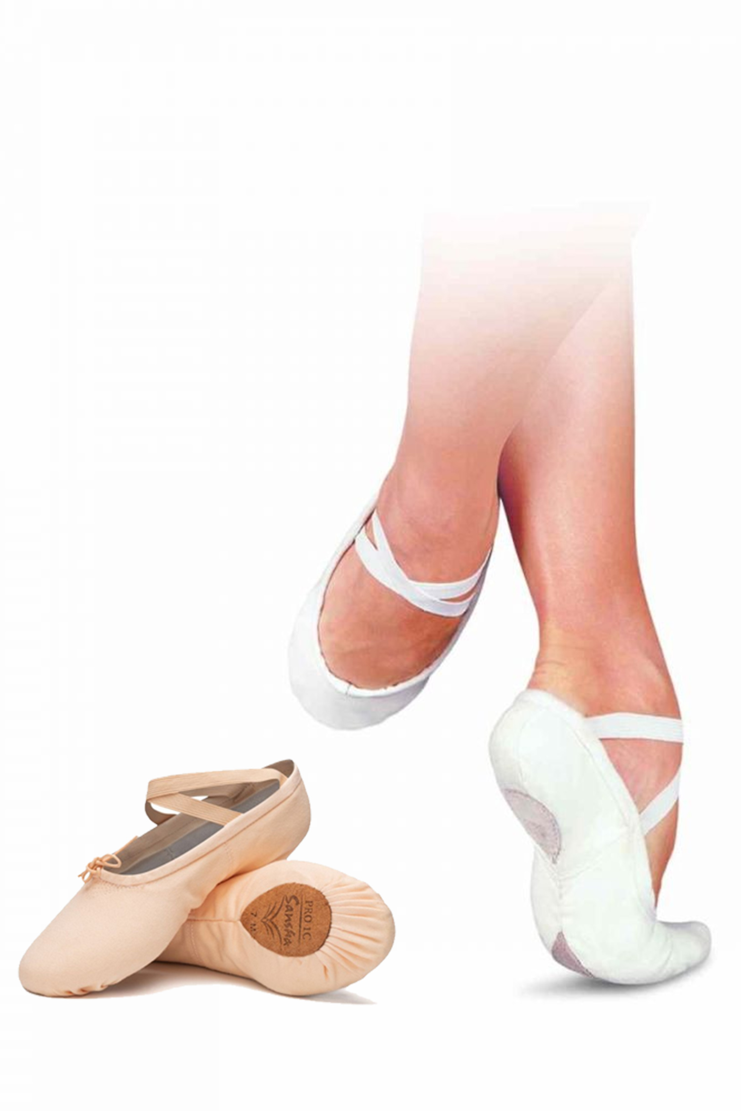 SANSHA Ballettschläppchen Leinen geteilte Sohle, Weite M 1C PRO 21.90