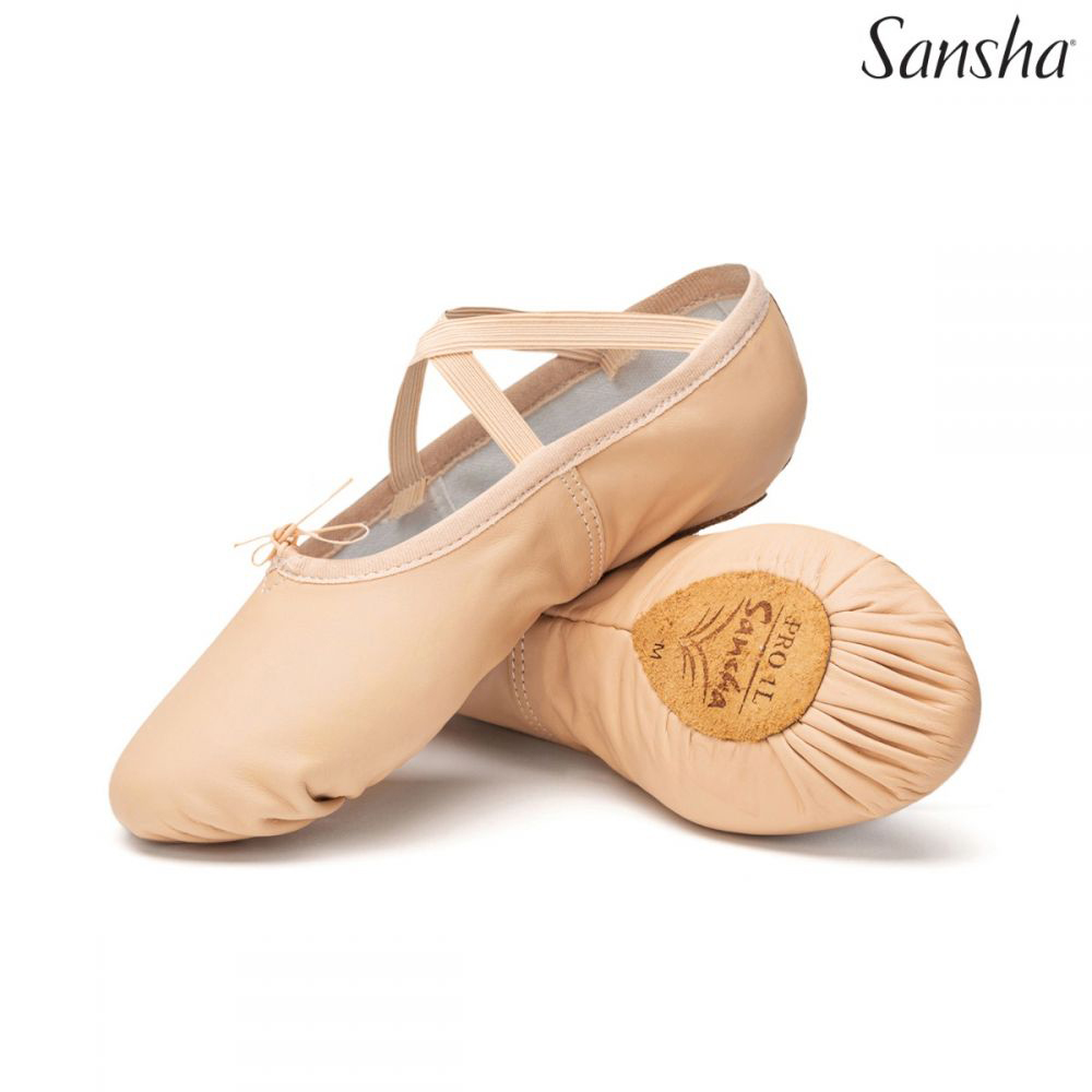 SANSHA Ballettschläppchen Leder geteilte Sohle Gr. 34-44 PRO1L-S1Lc 28.90
