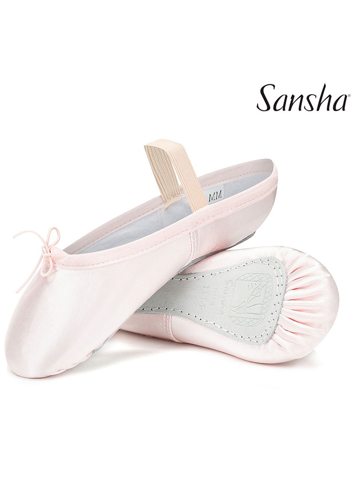 SANSHA Satin Ballettschuhe ganze Sohle Gr. 27-37 4S 9.90