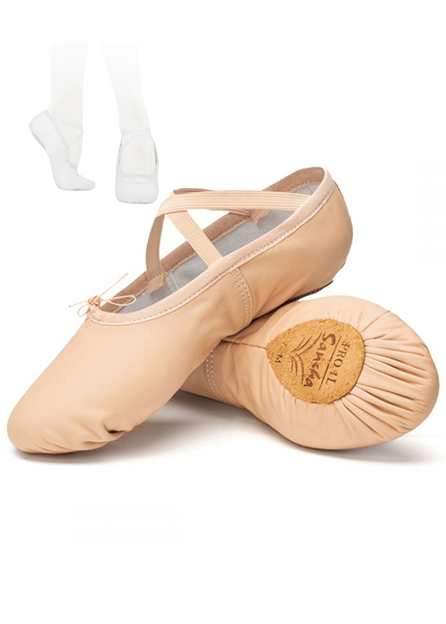 SANSHA Ballettschläppchen Leder PRO1L-S1Lc nur 28.90 € geteilte Sohle Gr. 34-44-- Ballettschläppchen -
