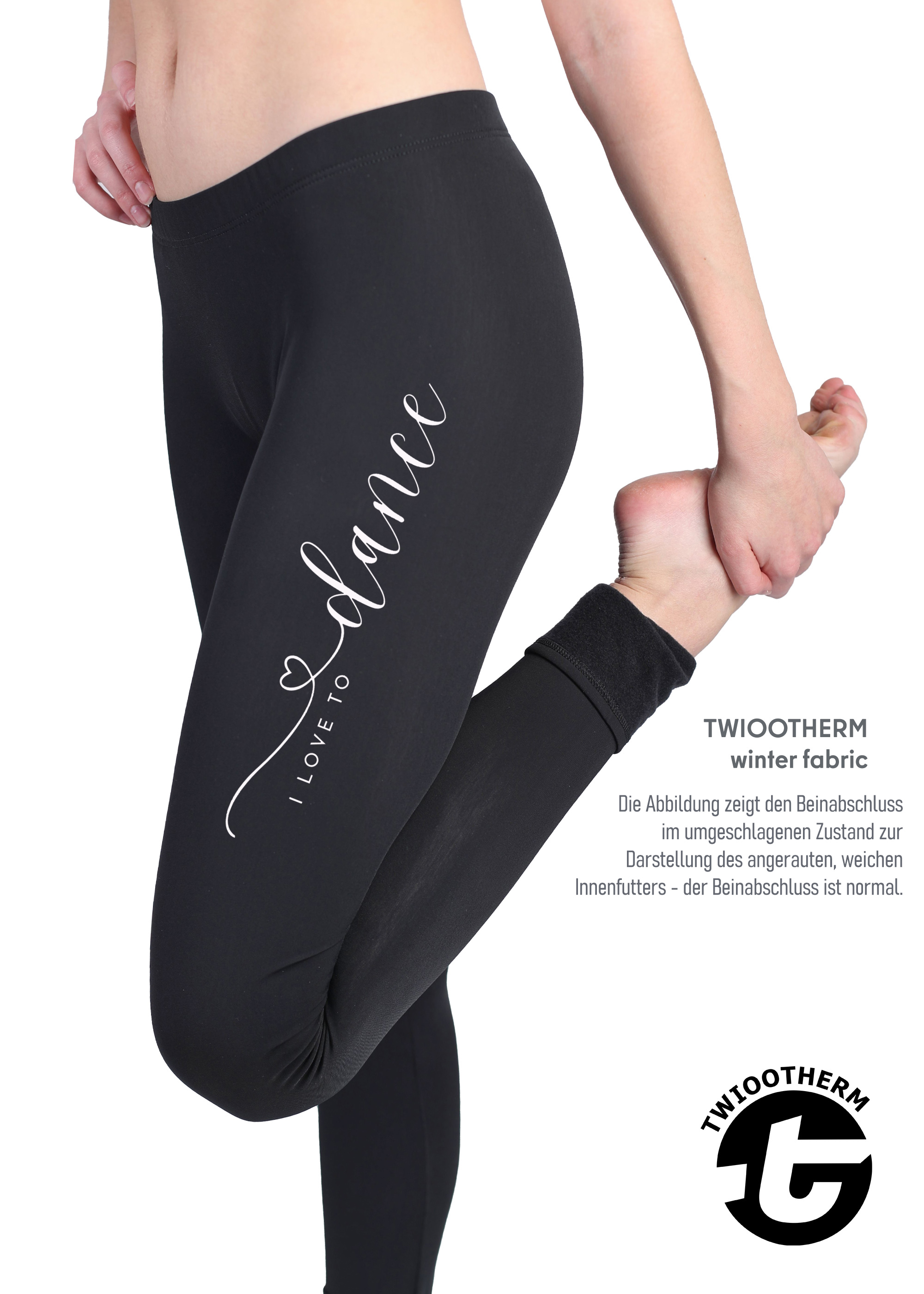 TWIOO SPORTS I love to Dance Leggings TwiooTherm, sportlich wärmend TThermA13W1 27.90