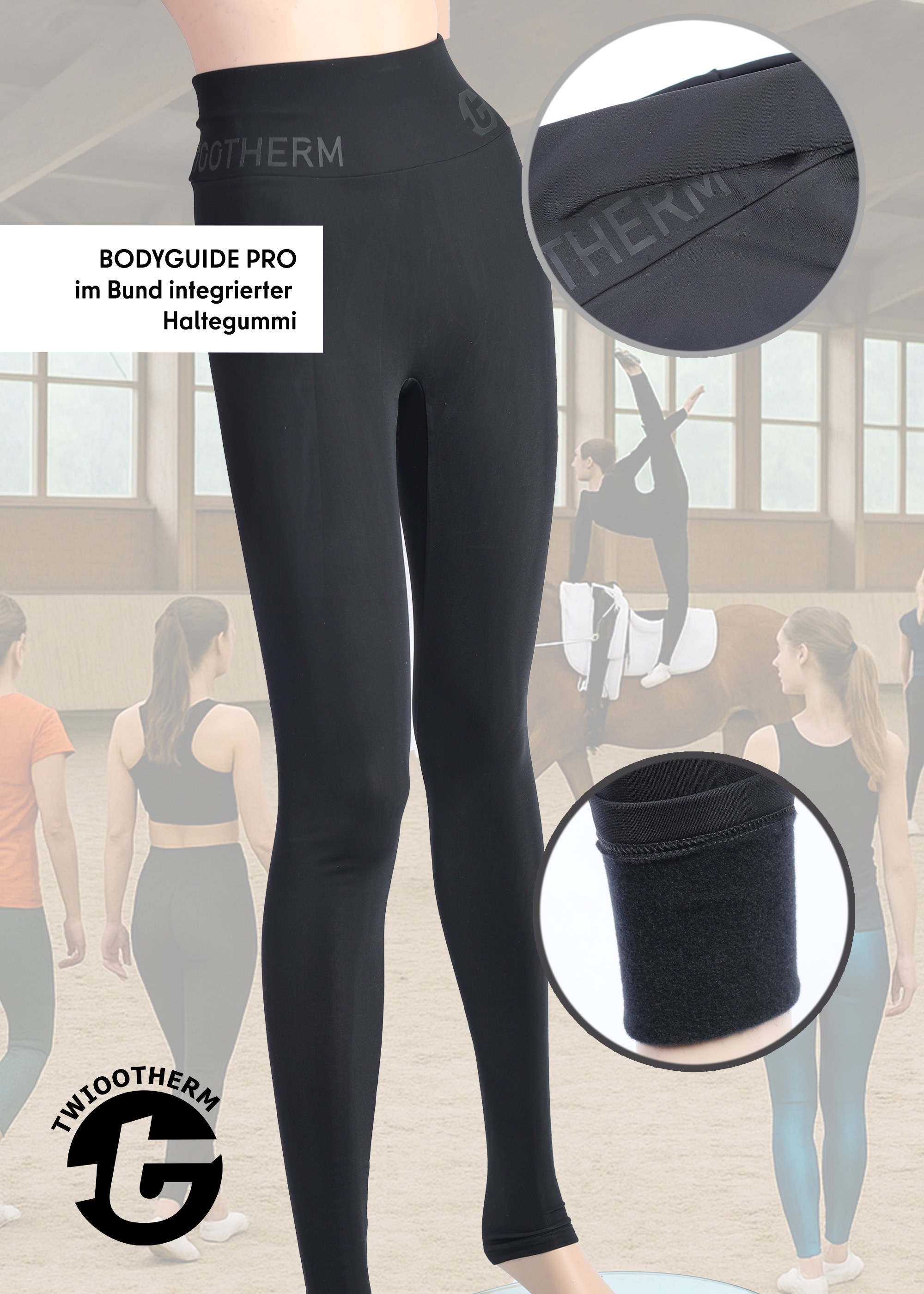 TWIOO SPORTS Leggings mit Bodyguide 134 bis 152 TThermA1450 nur 38.90 € TwiooTherm extra lange Beinlänge-- Leggings -