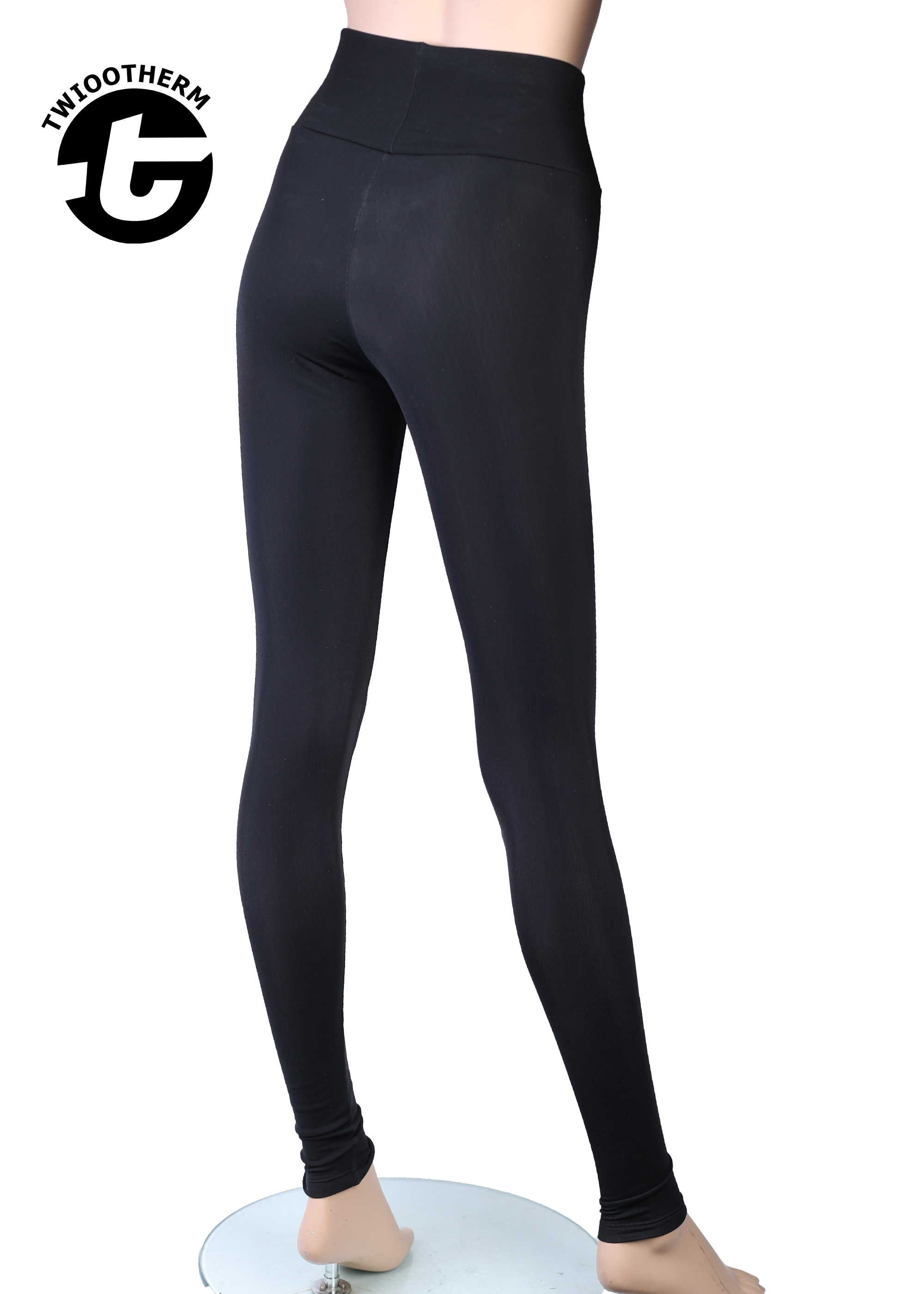 TWIOO SPORTS Leggings, hoher Sportbund TwiooTherm, rutschsicher extra Gummi TThermA1480