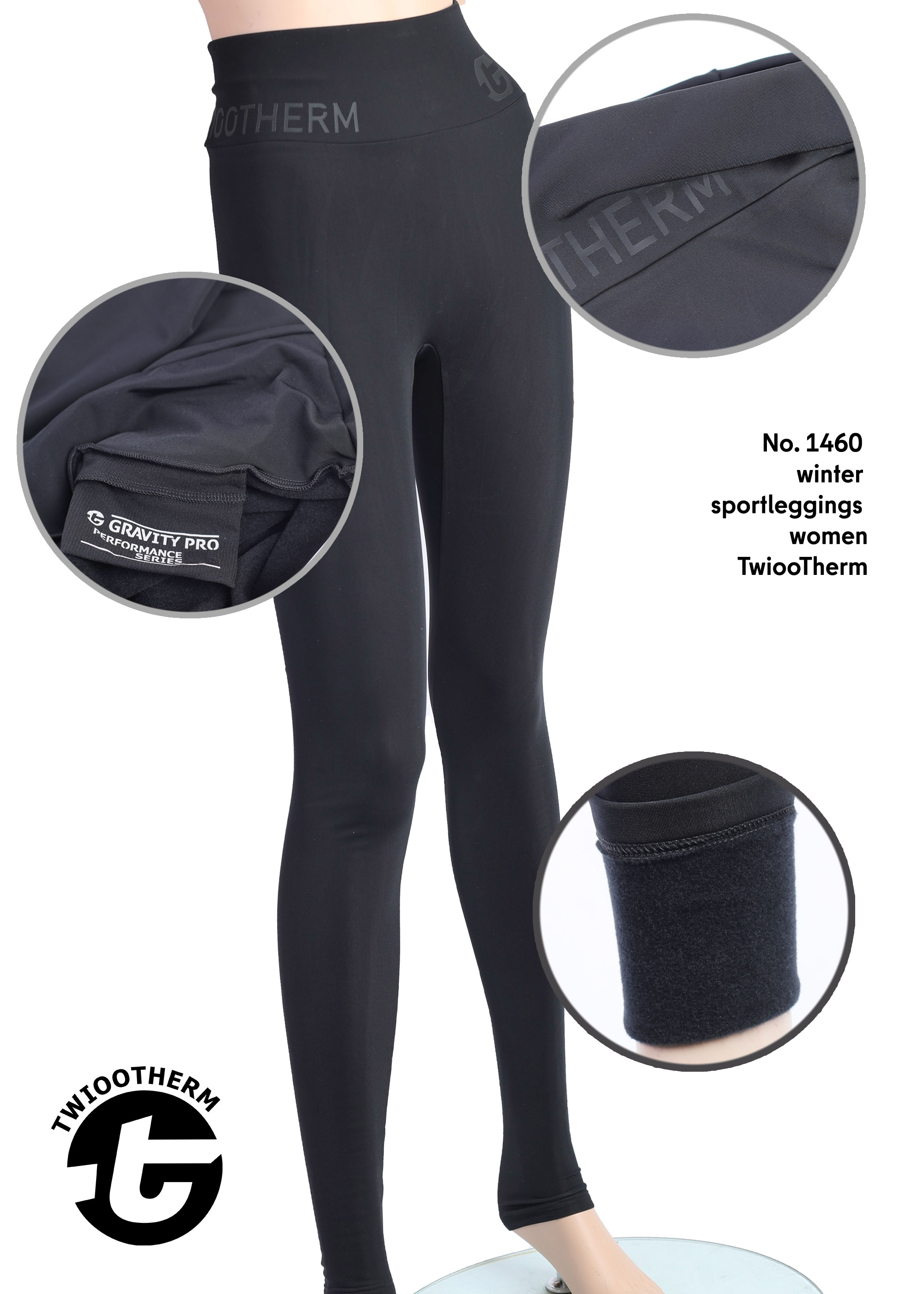 TWIOO SPORTS Leggings, hoher Sportbund TwiooTherm, rutschsicher extra Gummi TThermA1480 34.90