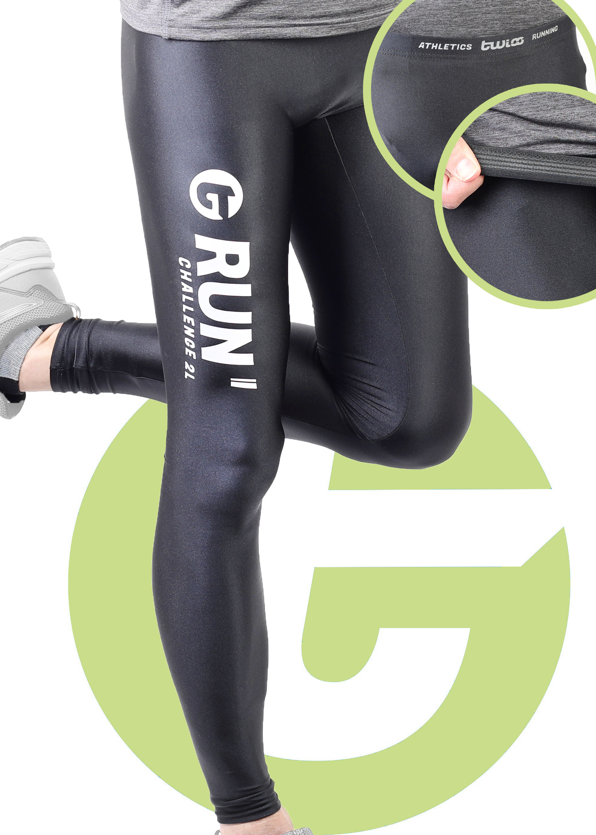 TWIOO RUNNING Lauftights unisex Twioo Sleek glänzend Challenge2L1250 42.90