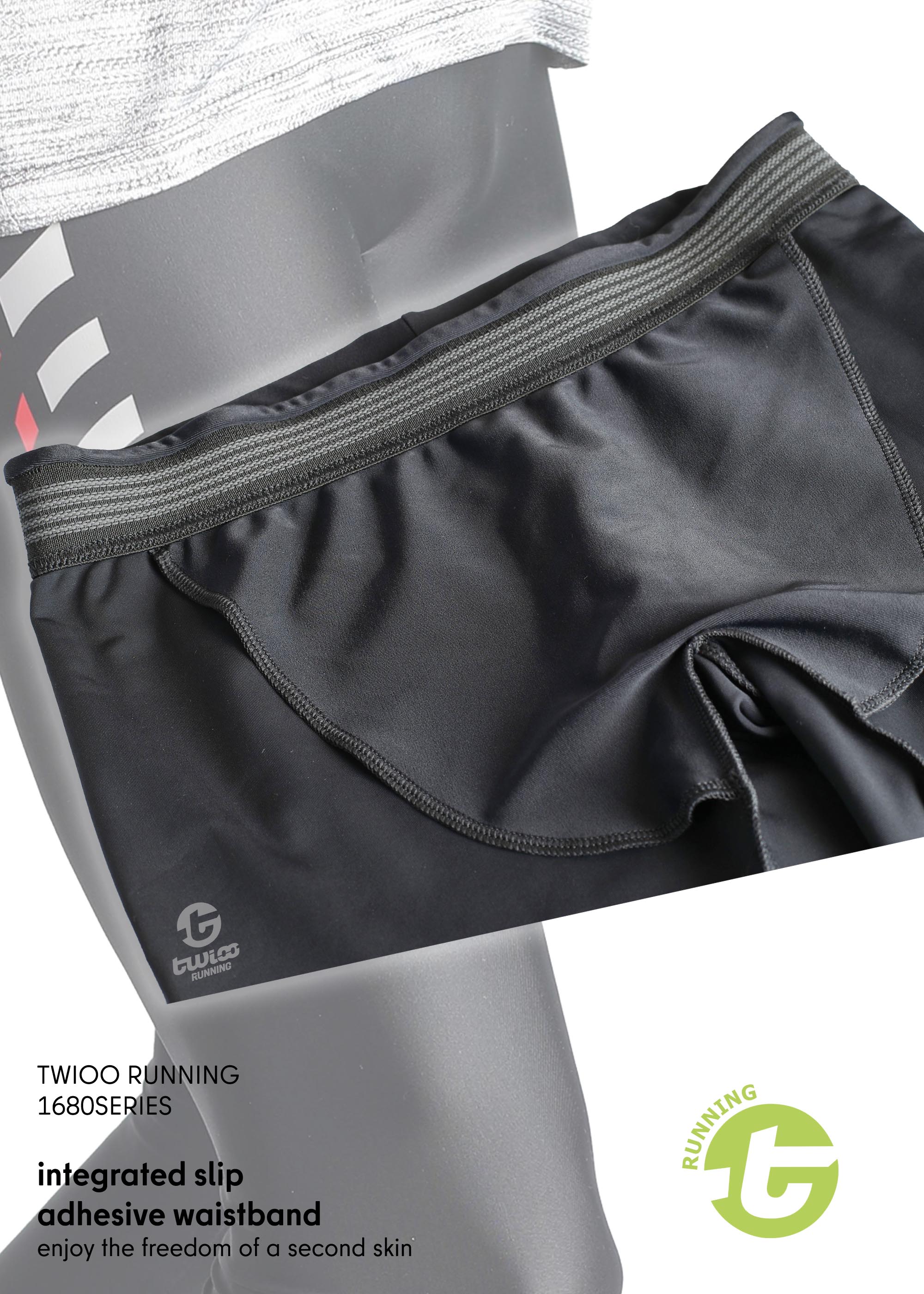 TWIOO RUNNING Lauftights Herren Serie 16 Basisversion - must have GravityGXR1680