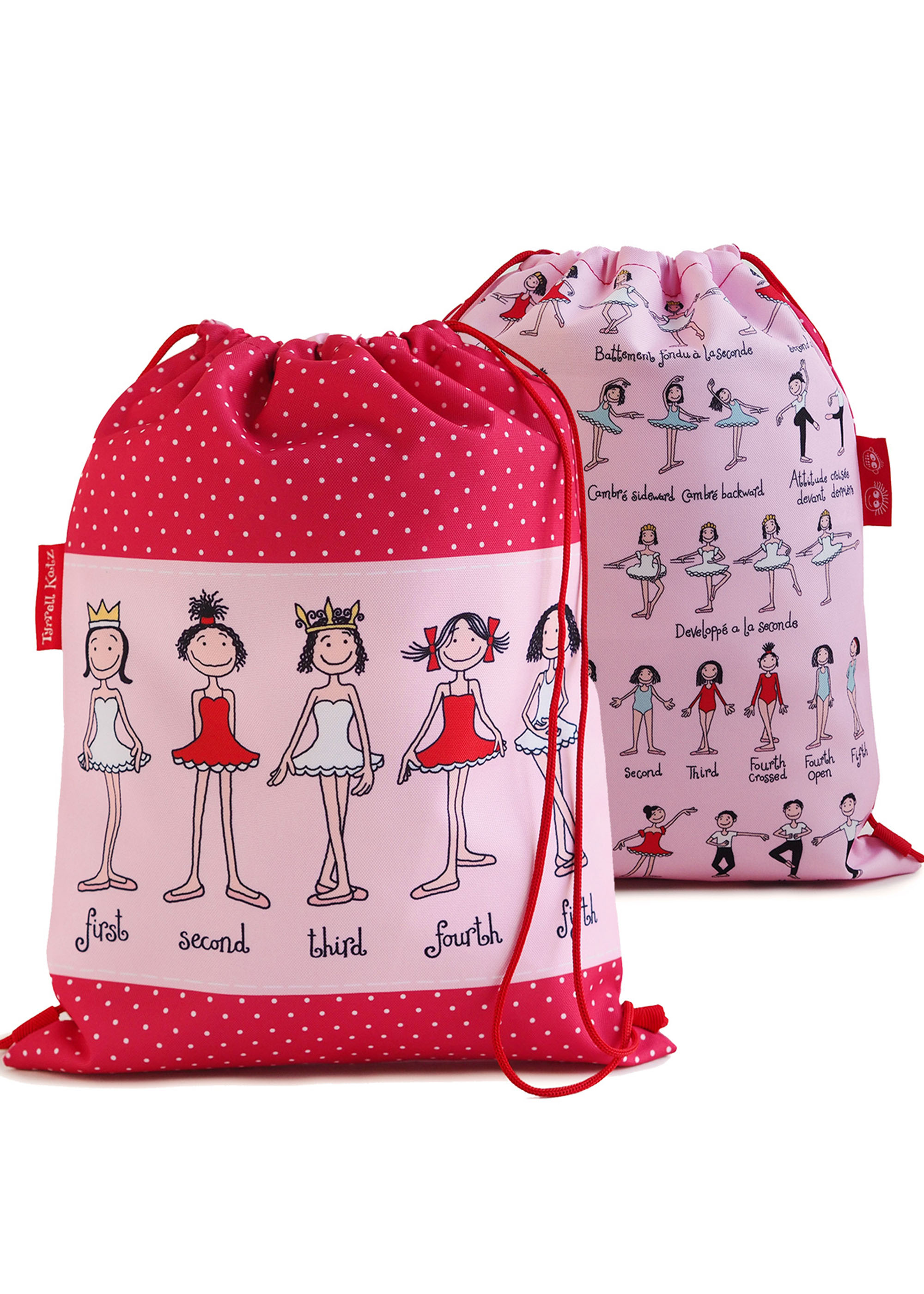 TyrrelKatz Rucksack für Kinder mit Ballettmotiv Drawstring Bag