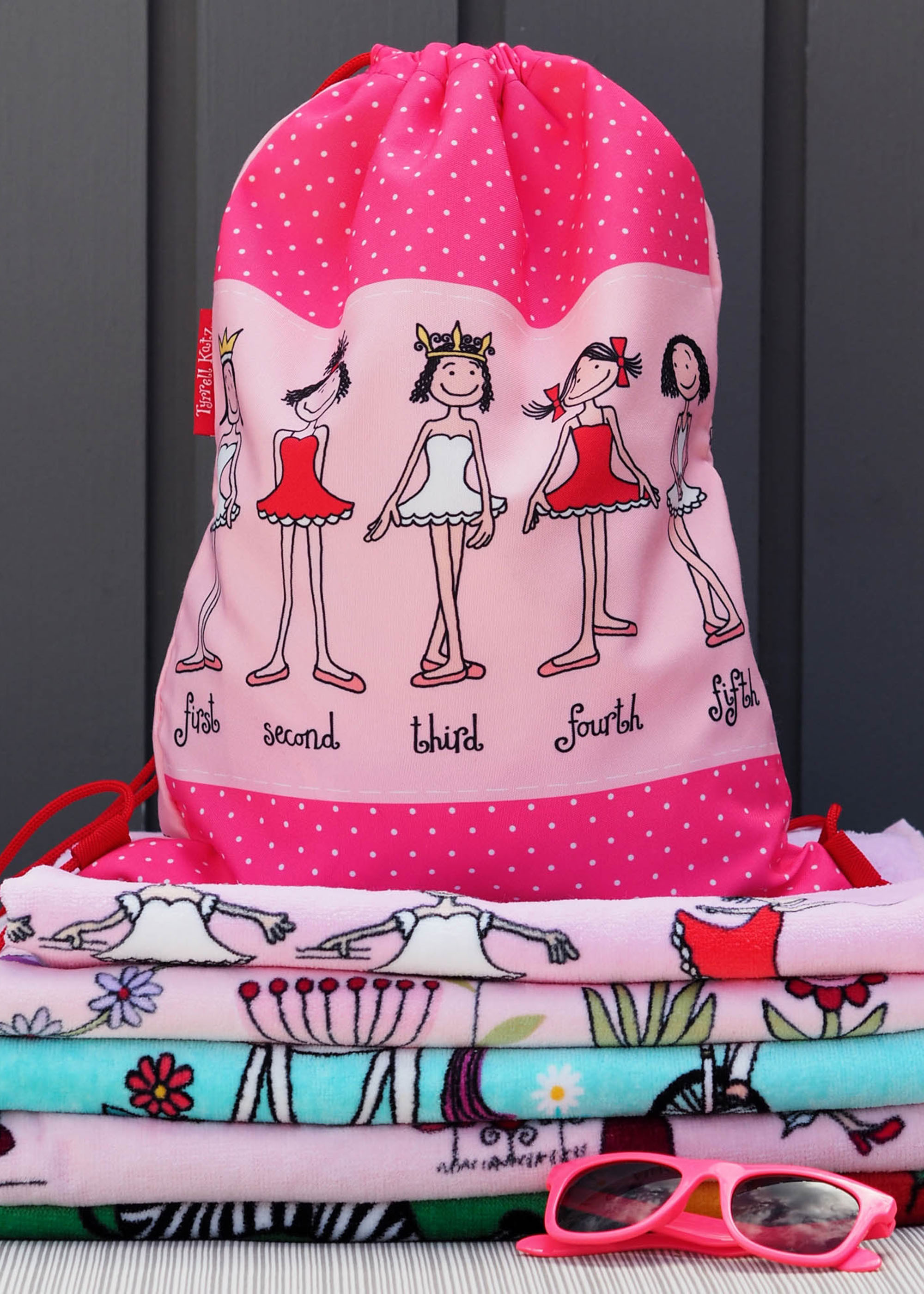 TyrrelKatz Rucksack für Kinder mit Ballettmotiv Drawstring Bag